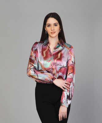 PURYS Women Printed Casual Multicolor Shirt