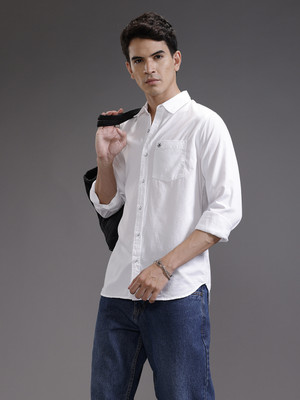 WROGN Men Solid Casual White Shirt