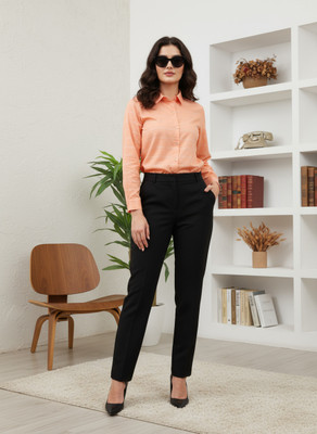 firequeen Women Solid Casual Orange Shirt