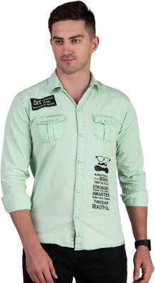 VERTICALS Men Printed Casual Brown Shirt