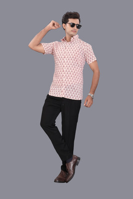 Alankrit Textiles Men Printed Casual Red Shirt