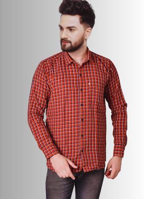 VK CREATTION Men Striped Casual Red, White, Black Shirt