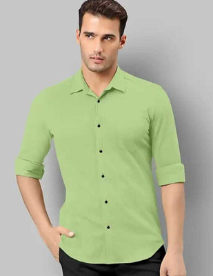 Neviq Men Solid Formal Light Green Shirt