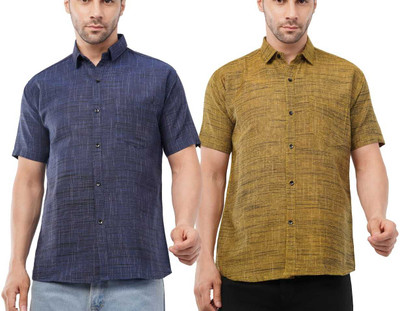 Sharma ji collection Men Self Design Formal Red Shirt(Pack of 2)