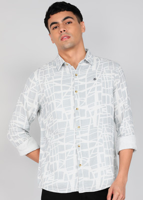 WROGN Men Printed Casual Blue Shirt