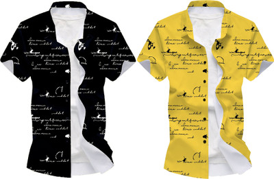 Lonexo Men Printed Casual Multicolor Shirt(Pack of 2)