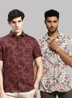 TIGERSNAKE Men Printed Casual Multicolor Shirt(Pack of 2)