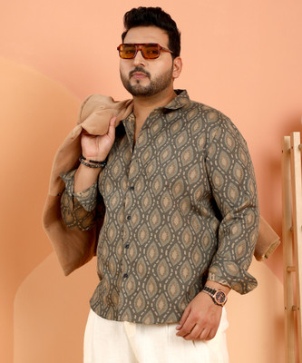 Instafab Plus Men Dyed/Ombre Casual Green Shirt