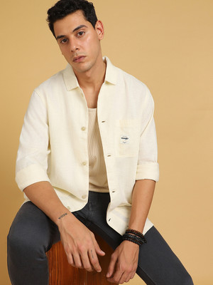 Wrangler Men Solid Casual White Shirt