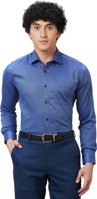 PARK AVENUE Men Self Design Formal Dark Blue Shirt