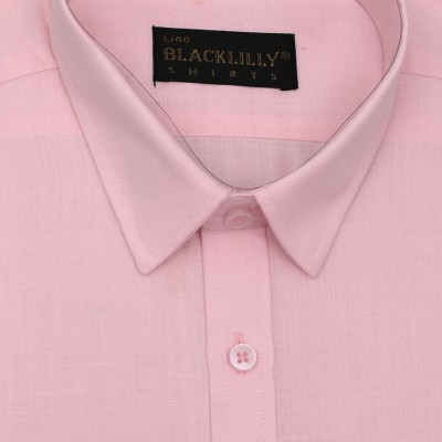 BlackLilly Men Solid Formal Pink Shirt