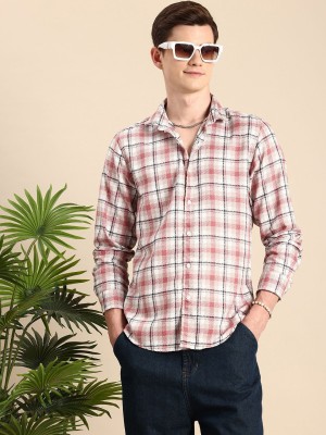 Mast & Harbour Men Checkered Casual Red, White Shirt