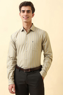 Allen Solly Men Striped Casual Brown Shirt