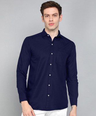 DORAEMON FASHION Men Solid Casual Dark Blue Shirt