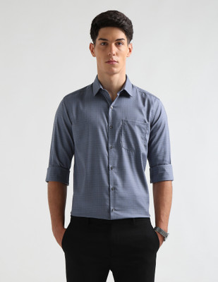 ARROW Men Self Design Formal Grey Shirt