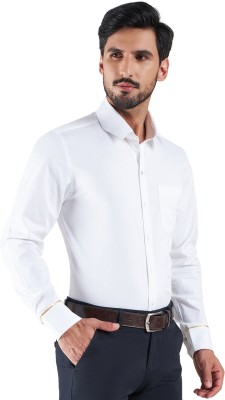 LOUIS STITCH Men Solid Formal White Shirt