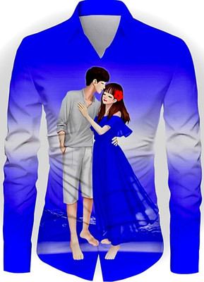 UGAM ENTERPRISE Men Printed Casual Blue Shirt