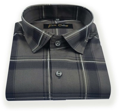 Flex Cotton Men Checkered Casual Dark Blue, White, Dark Green Shirt