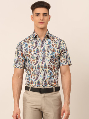 JAINISH Men Printed Casual Beige Shirt