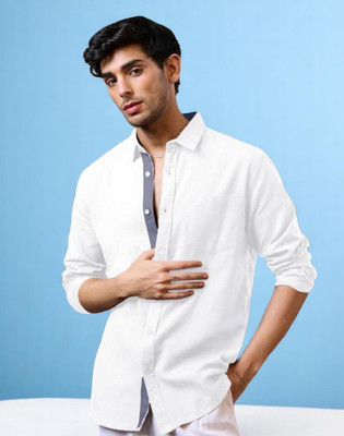 LAXMI TRENDING Men Solid Casual White Shirt