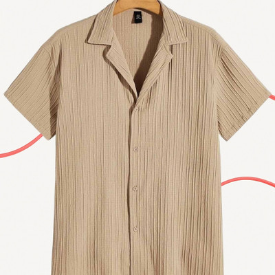 Squadfashion Men Self Design Formal Gold Shirt