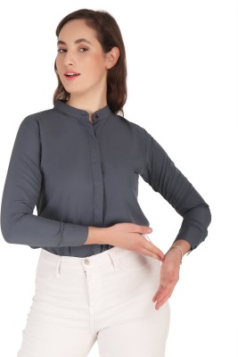 SHANAYA MODA Women Solid Casual Grey Shirt