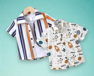 RAVYA TRENDZ Boys Printed Casual Multicolor Shirt