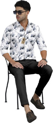 Zeauty Fab Men Printed Casual Grey Shirt
