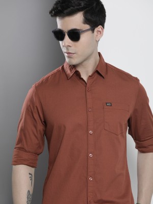 The Indian Garage Co. Men Solid Casual Brown Shirt