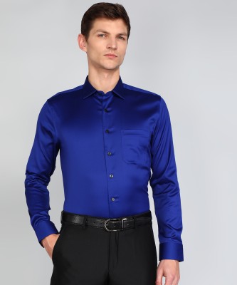 LOUIS PHILIPPE Men Solid Formal Blue Shirt