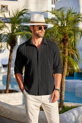 Shreeji enterprse Men Striped Casual White Shirt