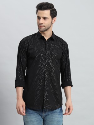 VENOX Men Printed Casual Black Shirt