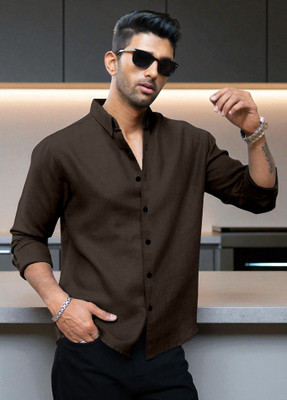 Yanthi Trend Men Solid Casual Purple Shirt