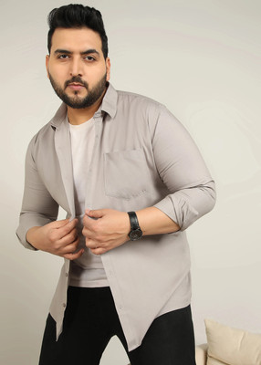 METRONAUT PLUS Men Solid Casual Grey Shirt