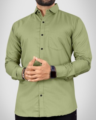 NIVICK Men Solid Casual Light Green Shirt