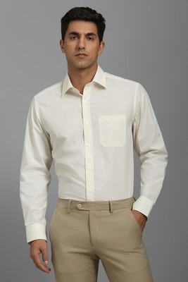 LOUIS PHILIPPE Men Solid Formal Beige Shirt