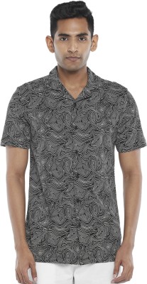 7 Alt by Pantaloons Men Printed Casual Black Shirt