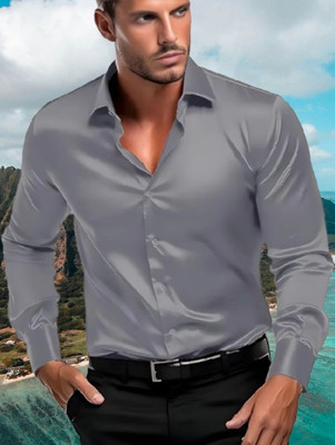 Mahek Fashion Men Solid Casual Grey Shirt