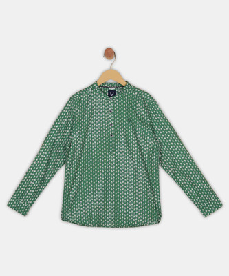 Allen Solly Boys Printed Casual Green Shirt