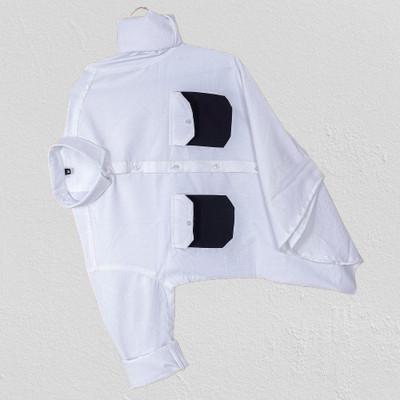 DUCCKCREATION Men Solid Casual White Shirt