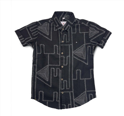 Havok Kids Boys Geometric Print Wedding Black, White Shirt
