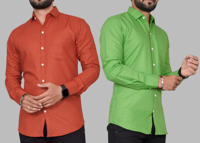 METRONAUT Men Solid Casual Multicolor Shirt(Pack of 2)