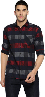 CAMPUS SUTRA Men Checkered Casual Black Shirt