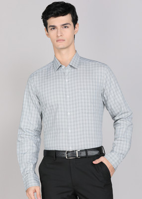 ARROW Men Checkered Formal Green Shirt