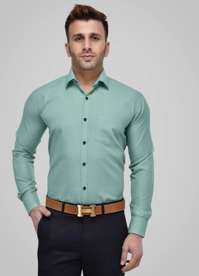 Shirwala Trend Men Solid Casual Light Green Shirt
