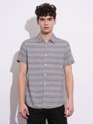 BEING HUMAN Men Printed Casual Black, White Shirt