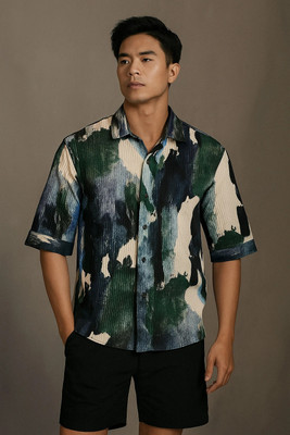 clotheva Men Dyed/Ombre Casual Multicolor Shirt