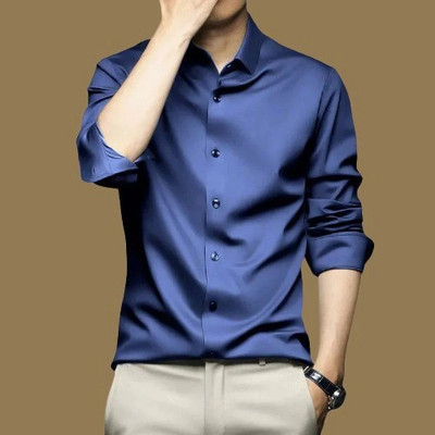 SATADHAR ENTERPRISES Men Solid Casual Blue Shirt