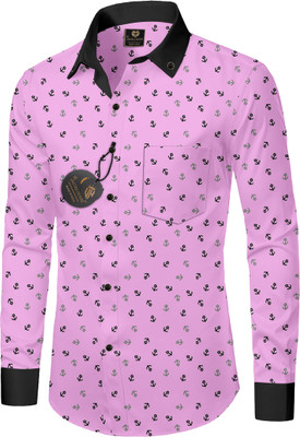 SHREE VASTRAHOUSE Men Printed Casual Pink Shirt
