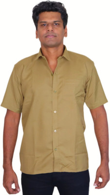 Fantasia Men Solid Lounge Wear Khaki Shirt